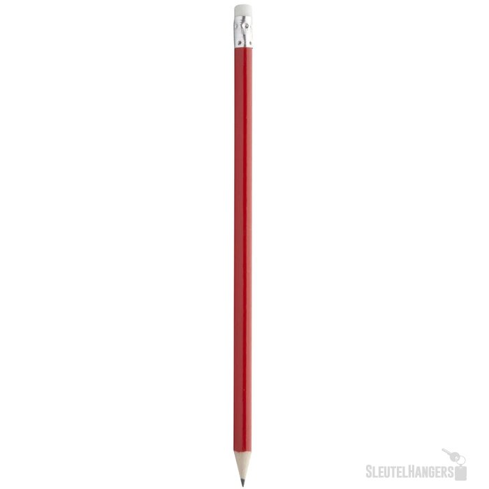 Geslepen Potlood Met Witte Gum Rood