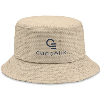 Papierstro vissershoedje Beige Papierstro vissershoedje Beige