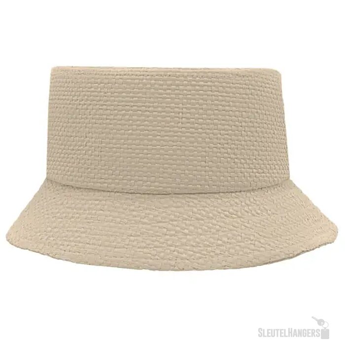 Papierstro vissershoedje Beige