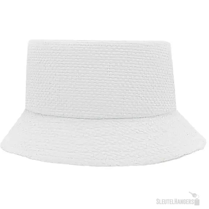 Papierstro vissershoedje Wit