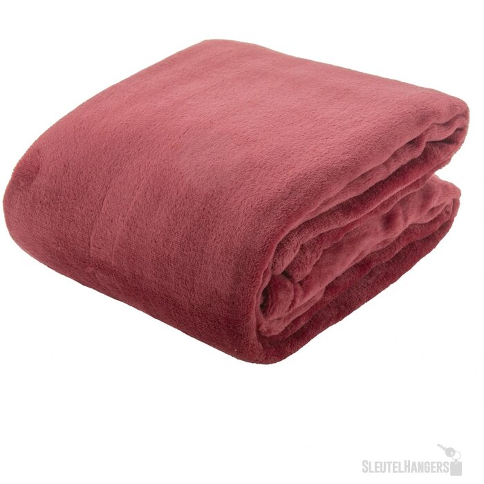 Fleece Deken Met Bedrukbare Kaart Rood