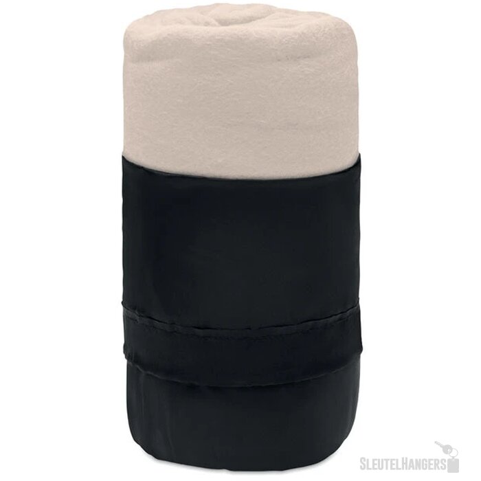 RPET fleece deken in hoes Beige