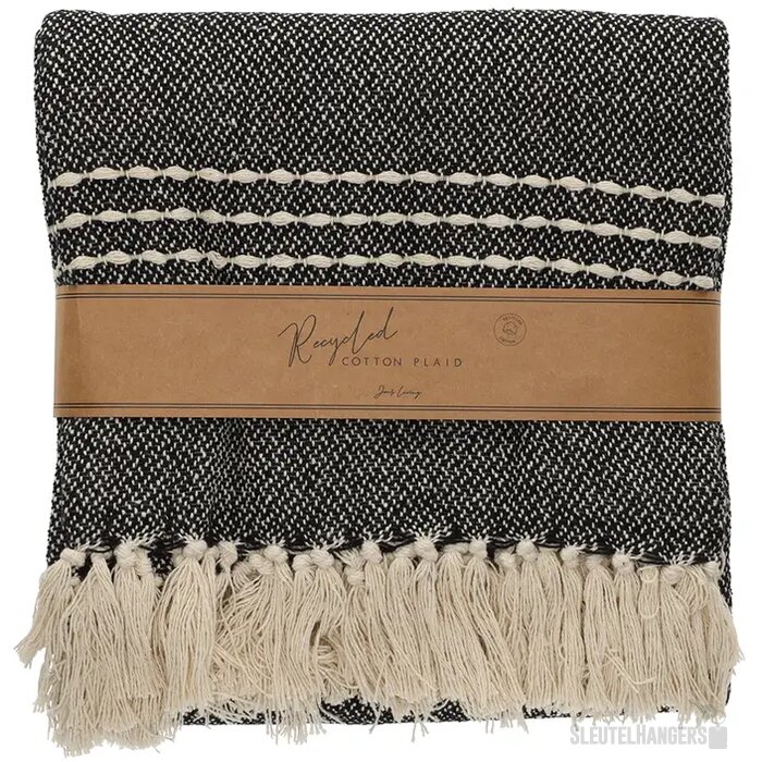 JENS Living Recycled Cotton Plaid Juul Zwart