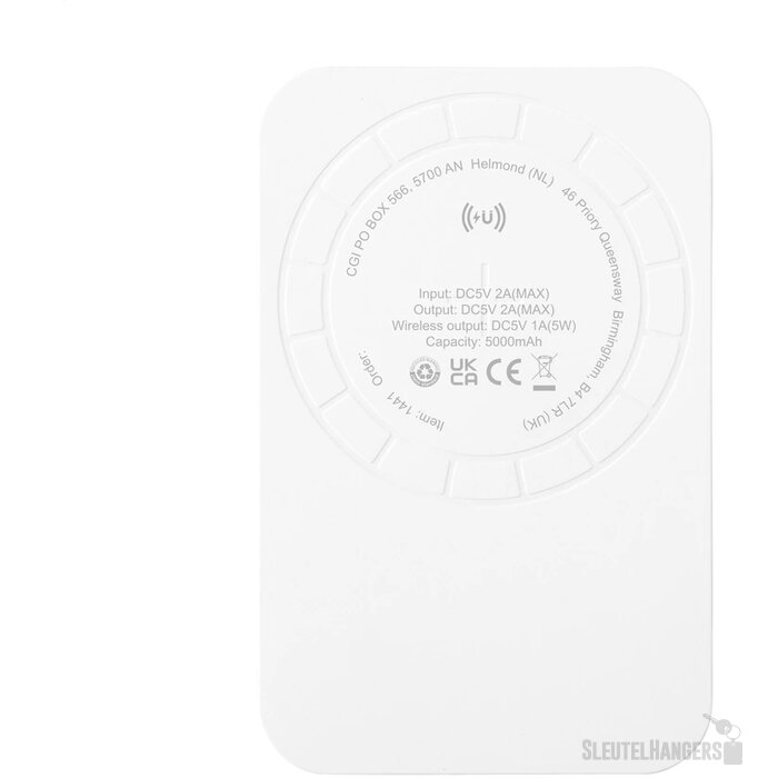 Powerbank Met Draadloze Oplader (5000 Mah) Wit