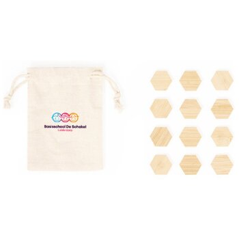 Katoenen zakje met magneetjes Naturel