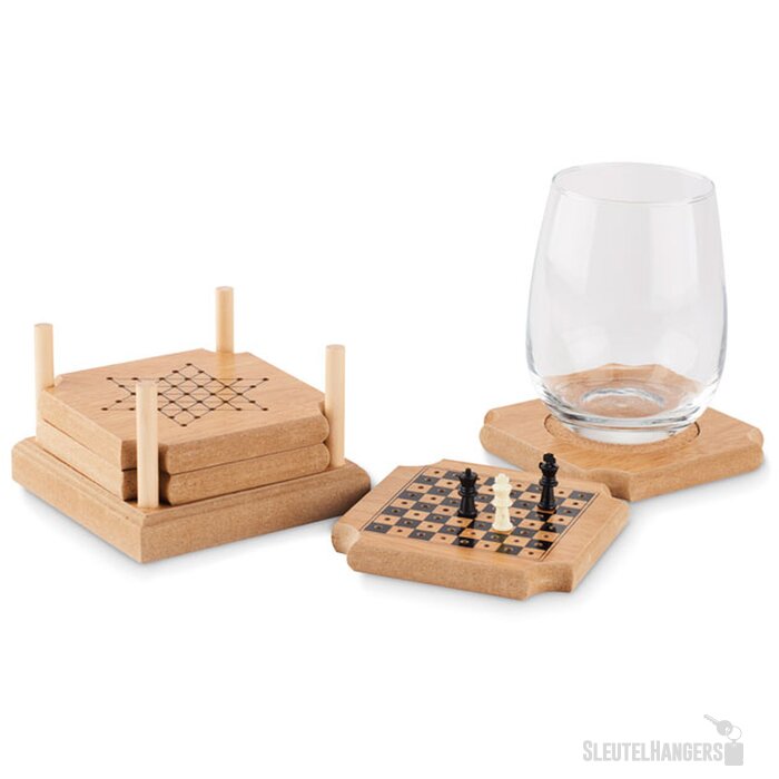 Set onderzetters met spellen Bruin