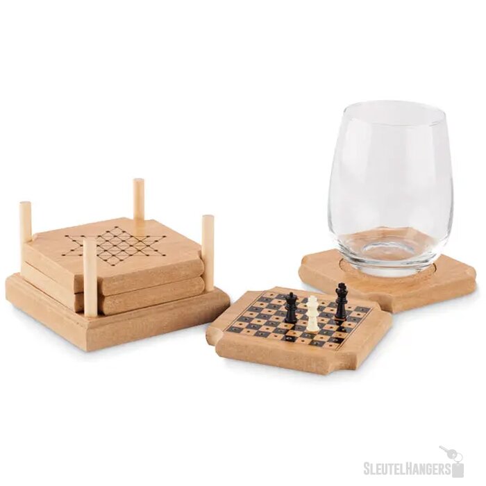 Set onderzetters met spellen Bruin
