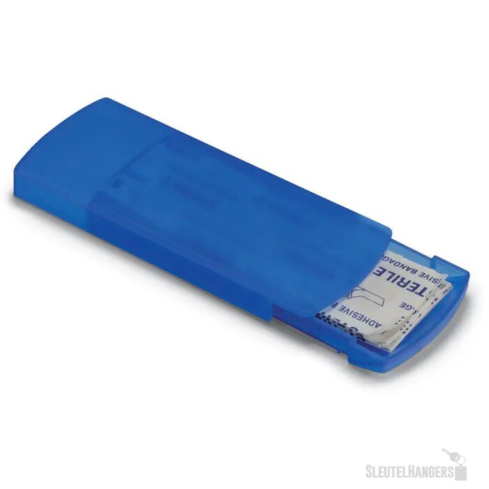 Doosje met pleisters Evan transparant blauw