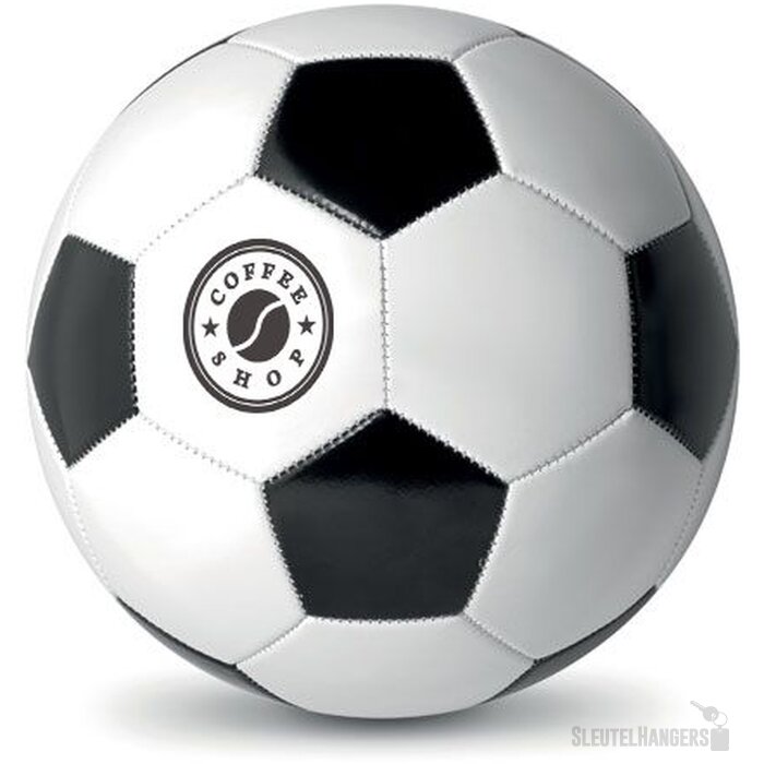 Pvc voetbal 21.5cm Soccer wit/zwart