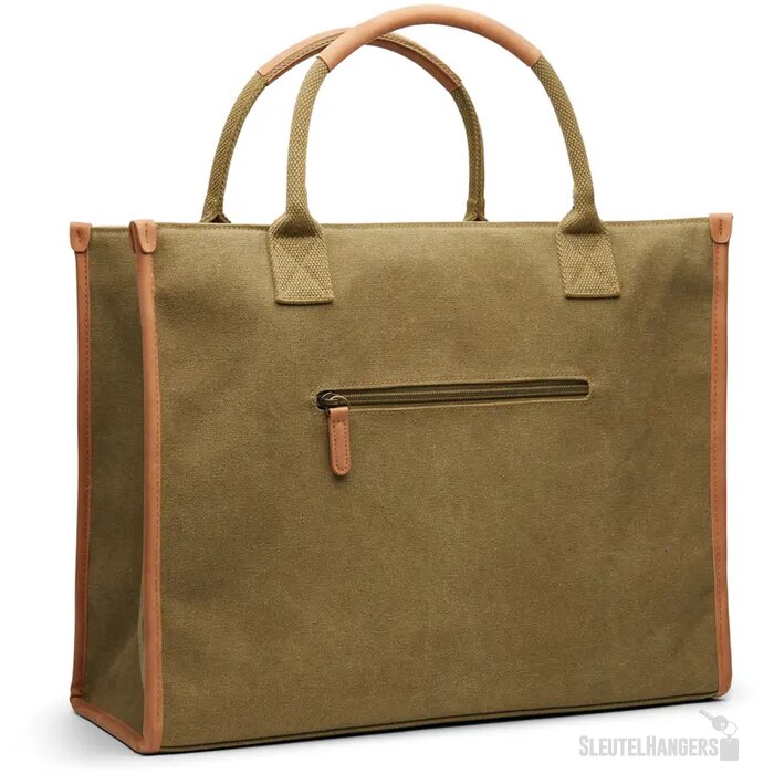 VINGA Bosler RCS recycled canvas office draagtas groen