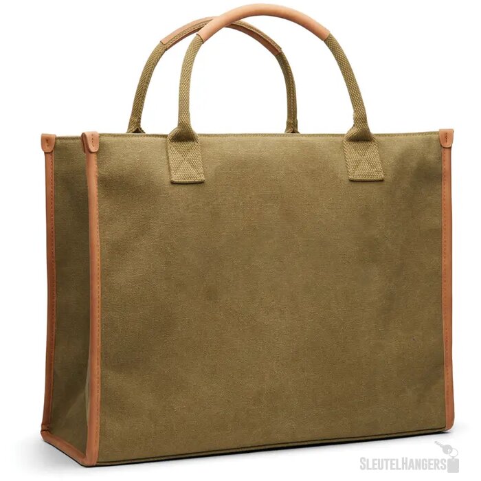 VINGA Bosler RCS recycled canvas office draagtas groen