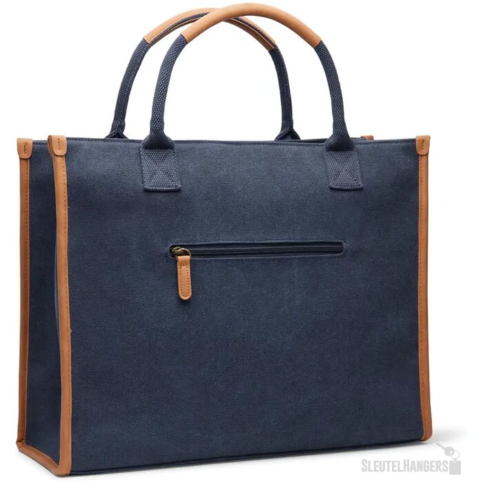 VINGA Bosler RCS recycled canvas office draagtas donkerblauw