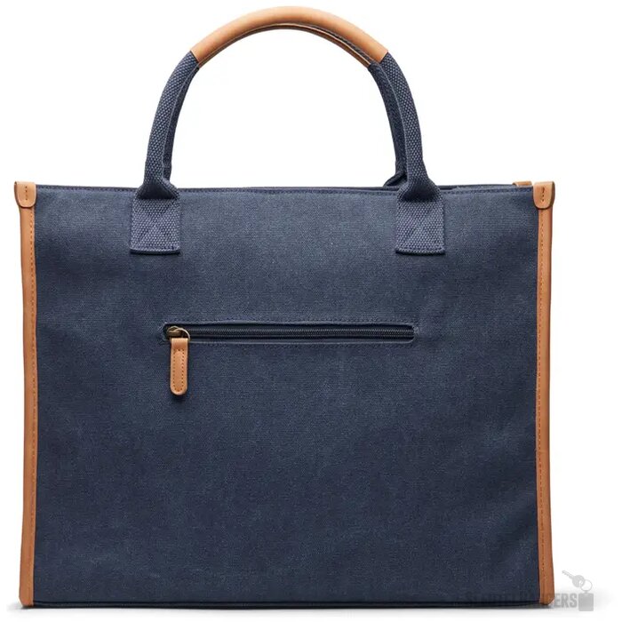 VINGA Bosler RCS recycled canvas office draagtas donkerblauw