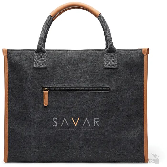 VINGA Bosler RCS recycled canvas office draagtas zwart