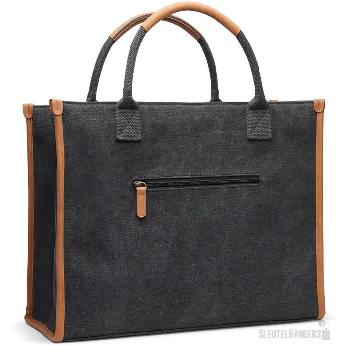 VINGA Bosler RCS recycled canvas office draagtas zwart