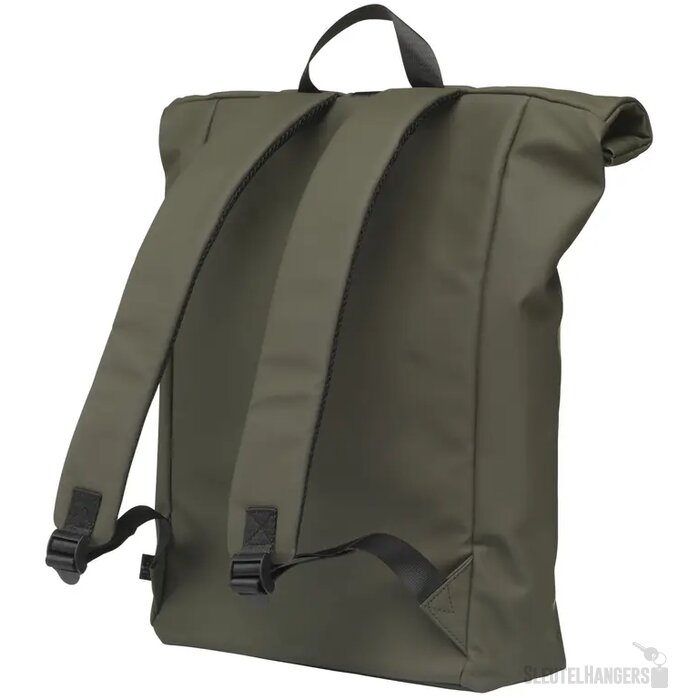 Lennon Roll-Top Recycled Pu Backpack Rugzak Donkergroen