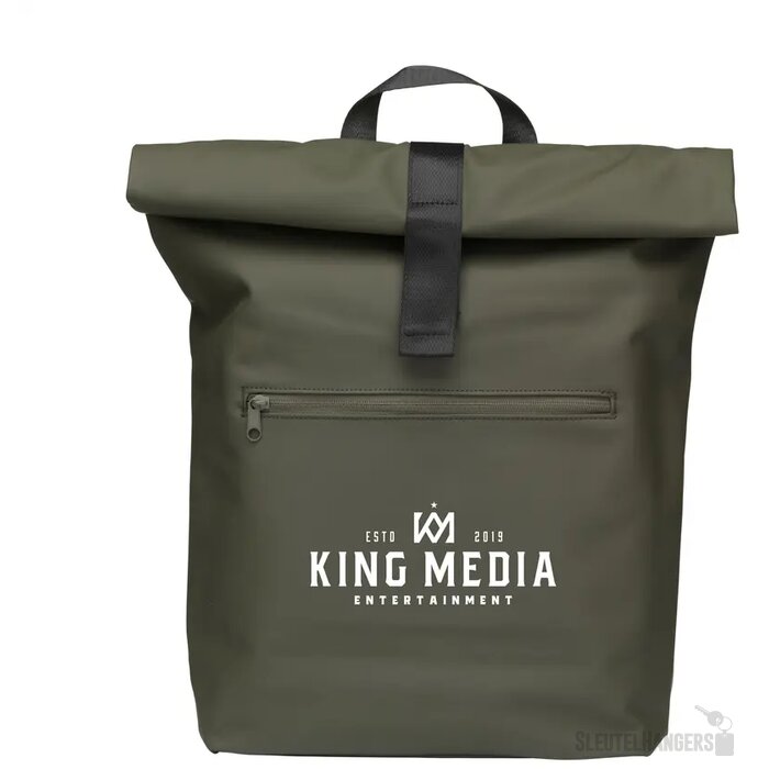 Lennon Roll-Top Recycled Pu Backpack Rugzak Donkergroen