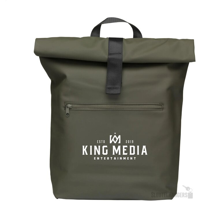 Lennon Roll-Top Recycled Pu Backpack Rugzak Donkergroen