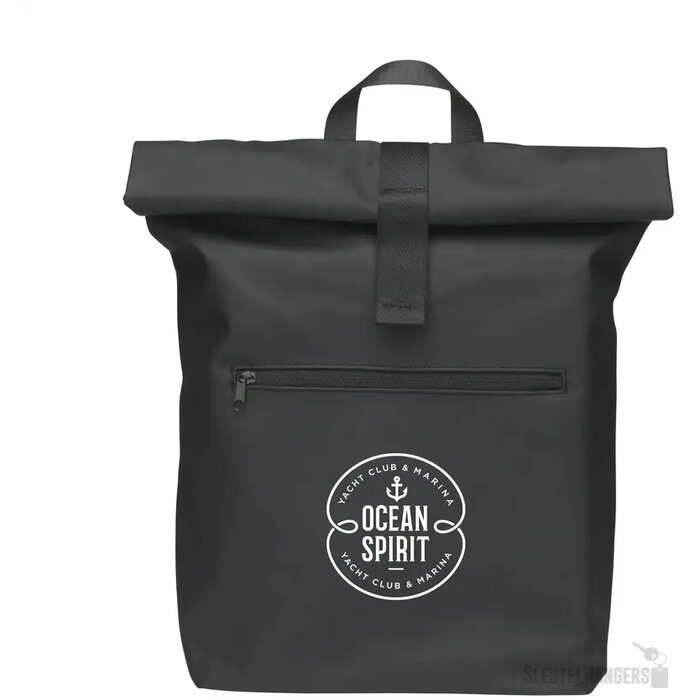 Lennon Roll-Top Recycled Pu Backpack Rugzak Zwart