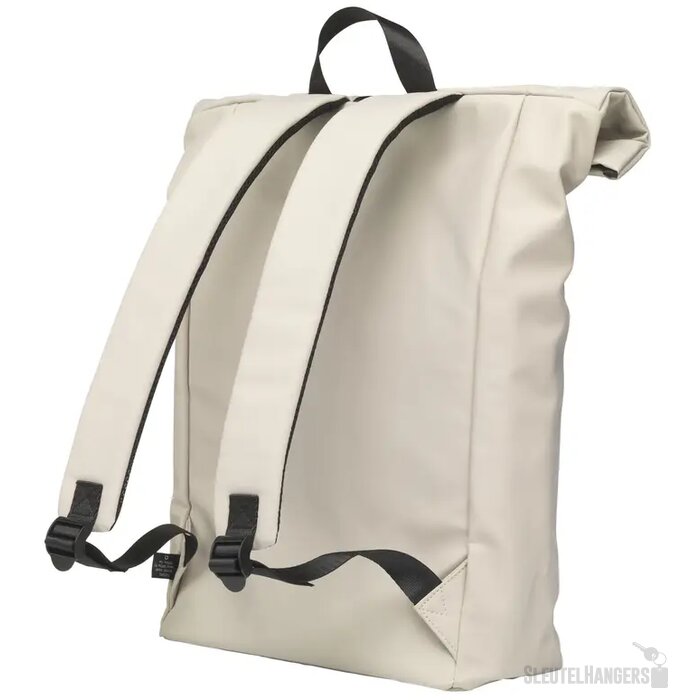 Lennon Roll-Top Recycled Pu Backpack Rugzak Beige