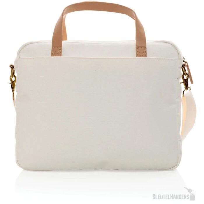 Impact AWARE™ 16 oz. recycled canvas laptoptas gebroken wit