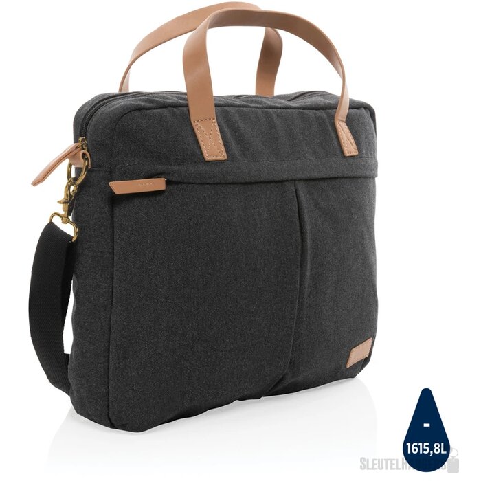 Impact AWARE™ 16 oz. recycled canvas laptoptas zwart