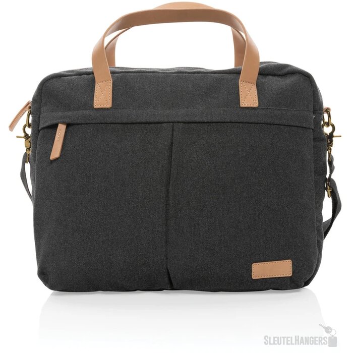 Impact AWARE™ 16 oz. recycled canvas laptoptas zwart
