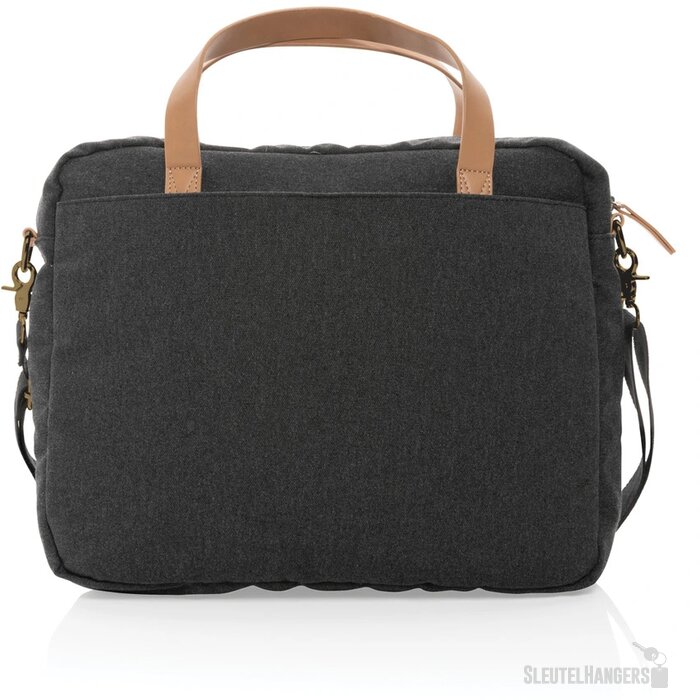Impact AWARE™ 16 oz. recycled canvas laptoptas zwart