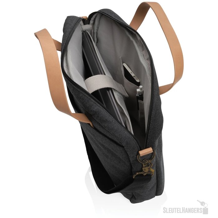 Impact AWARE™ 16 oz. recycled canvas laptoptas zwart