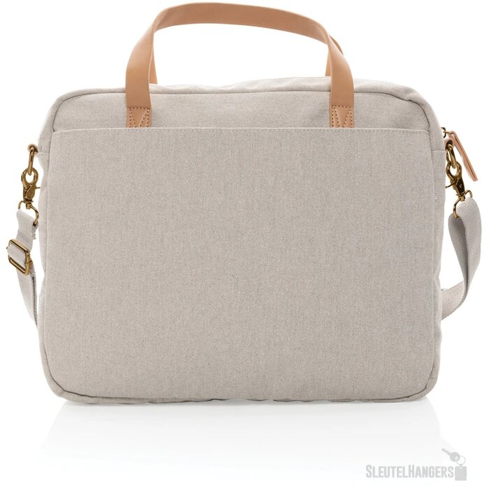 Impact AWARE™ 16 oz. recycled canvas laptoptas grijs