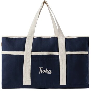 VINGA Volonne AWARE™ recycled canvas strandtas blauw, gebroken wit VINGA Volonne AWARE™ recycled canvas strandtas blauw, gebroken wit