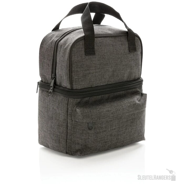 Koeltas met 2 aparte koel compartimenten grijs