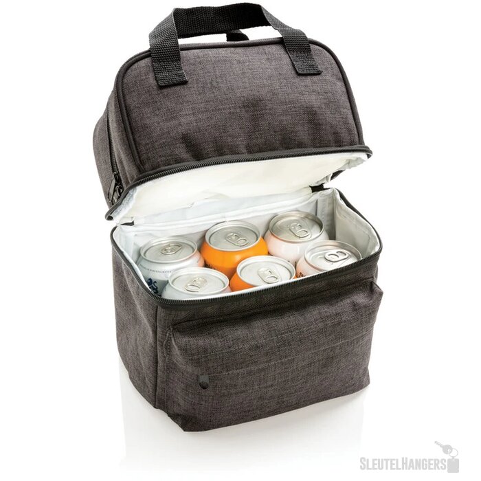 Koeltas met 2 aparte koel compartimenten grijs