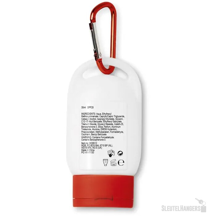 Zonnebrand met karabijnhaak (30 ml) Rood