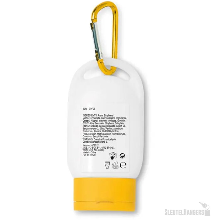Zonnebrand met karabijnhaak (30 ml) Geel