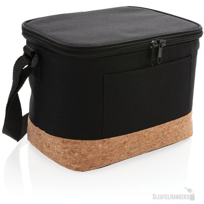 Duo tone koeltas met kurkdetail zwart