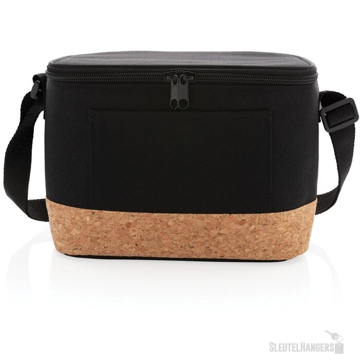 Duo tone koeltas met kurkdetail zwart