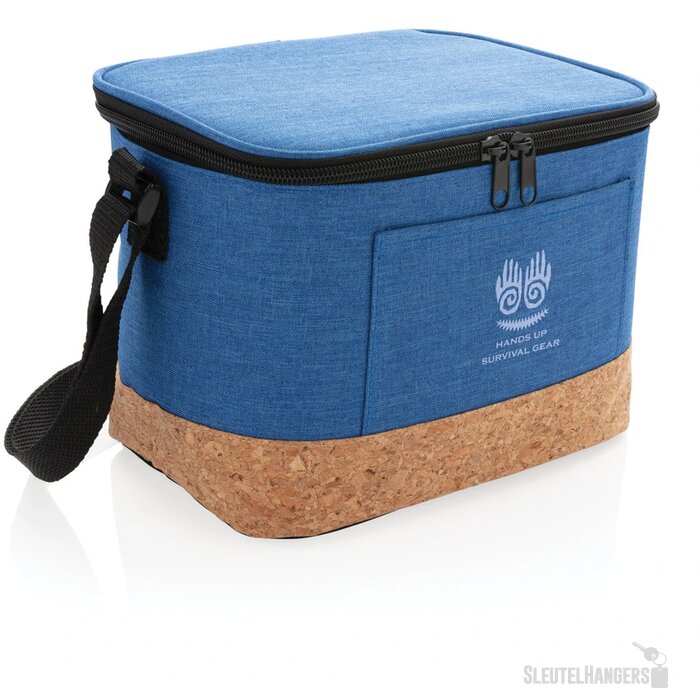 Duo tone koeltas met kurkdetail blauw