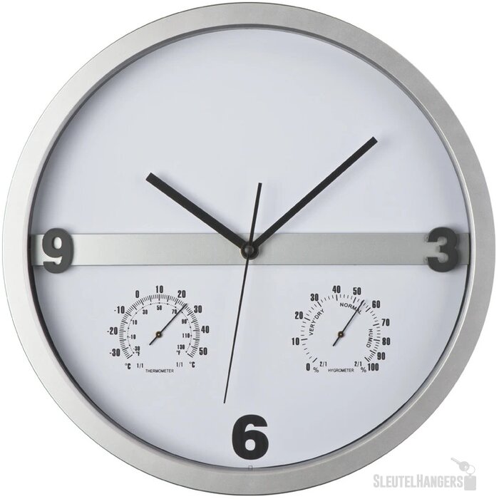 Klok met half bedrukbare wijzerplaat Zilver