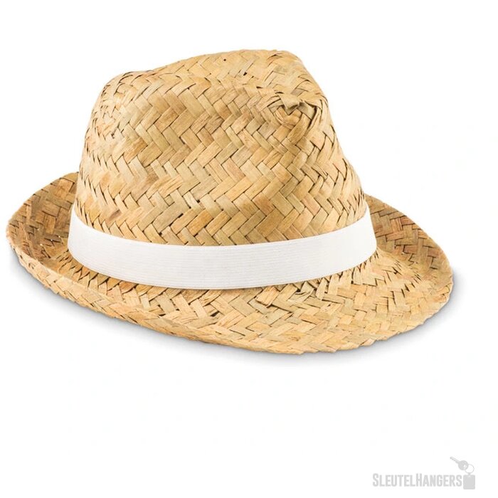 Stro hoed Montevideo wit