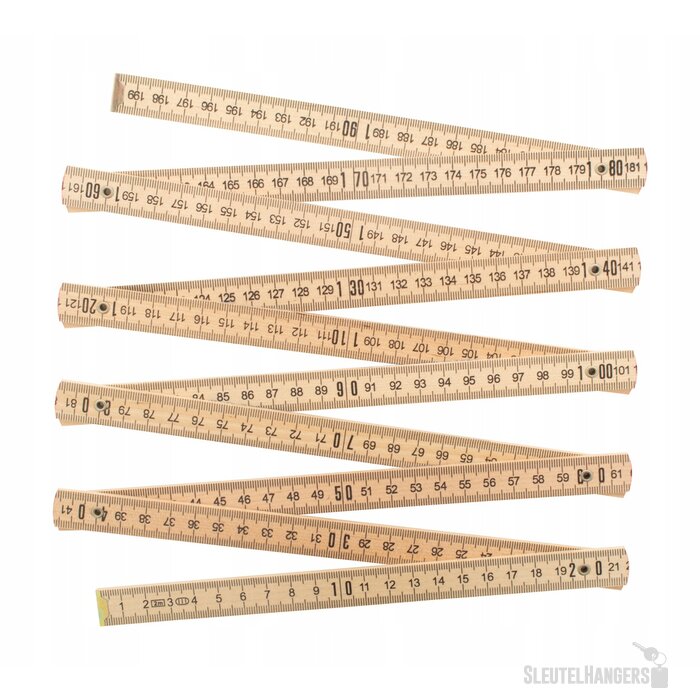 Houten duimstok 2m Bruin