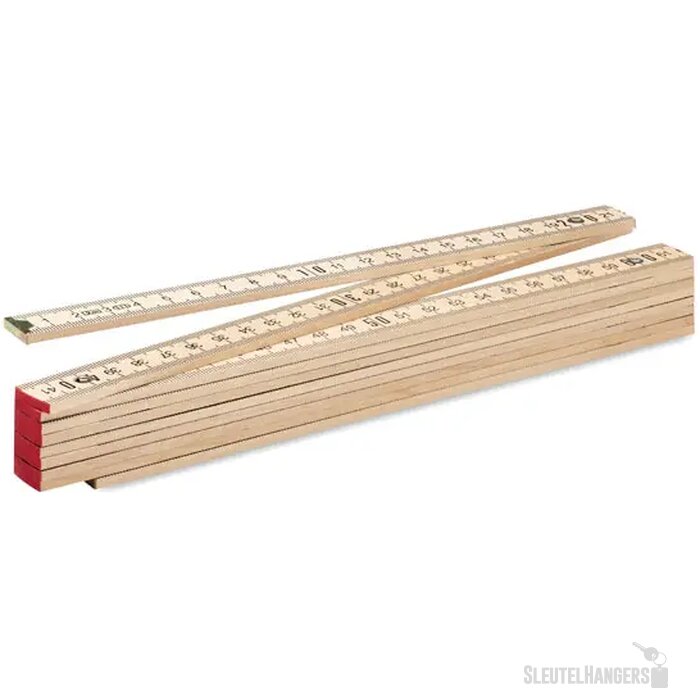 Houten duimstok 2m Bruin