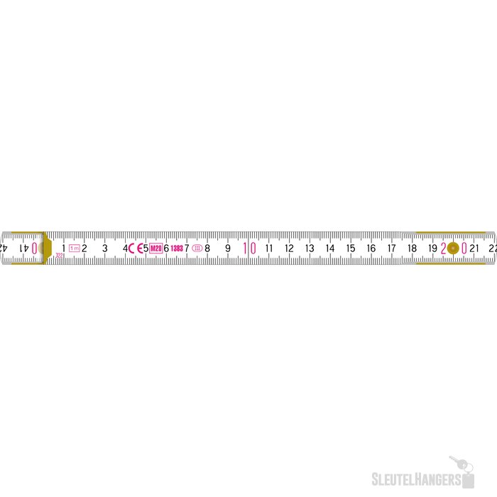 Professionele duimstok 3m Wit