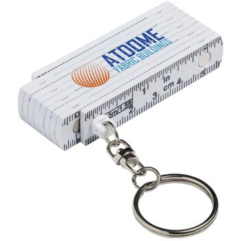 Mini Duimstok Met Sleutelhanger Wit