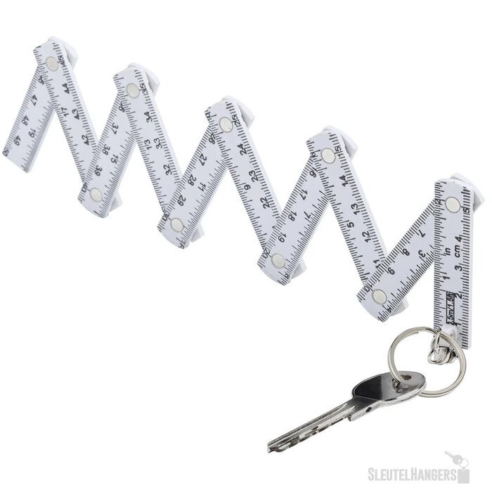 Mini Duimstok Met Sleutelhanger Wit