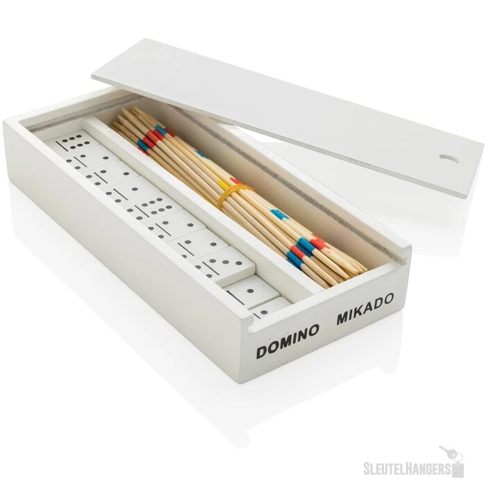 Deluxe mikado/domino in houten doos wit