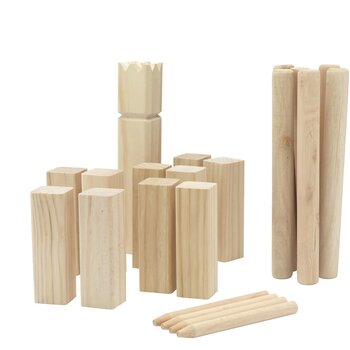 Houten Kubb Werpspel Zwart/Bruin
