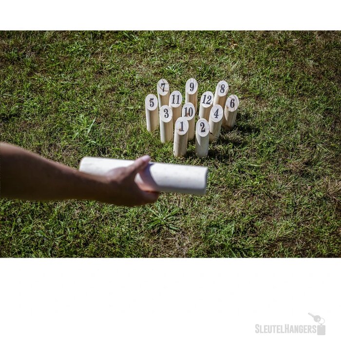 Houten Kegelspel Zwart/Bruin