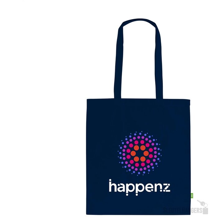 Eco tote bag met lange hengsels Blauw