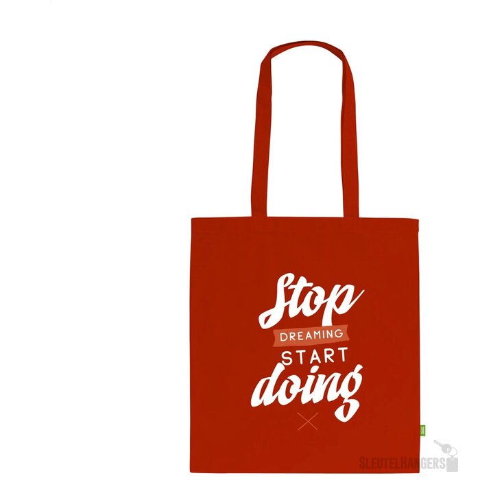 Eco Tote Bag Met Lange Hengsels Rood